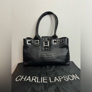 Black Charlie Lapson purse, unused. Leather/material cleaned and conditioned